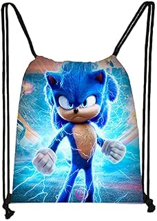 Sonic Drawstring Bags,Wopin- Small School Or Travel Bag For Boys Or Girls,Lightweight String Backpack For Gym, Nursery, Gym Sack For Sports, Swimming, TravelGifts for Kids and Teens