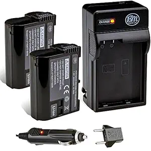 Pack of 2 EN-EL15 Batteries and Battery Charger Kit for Nikon 1 V1 D600 D610 D800 D7000 D7100 Digital SLR Camera + More!!