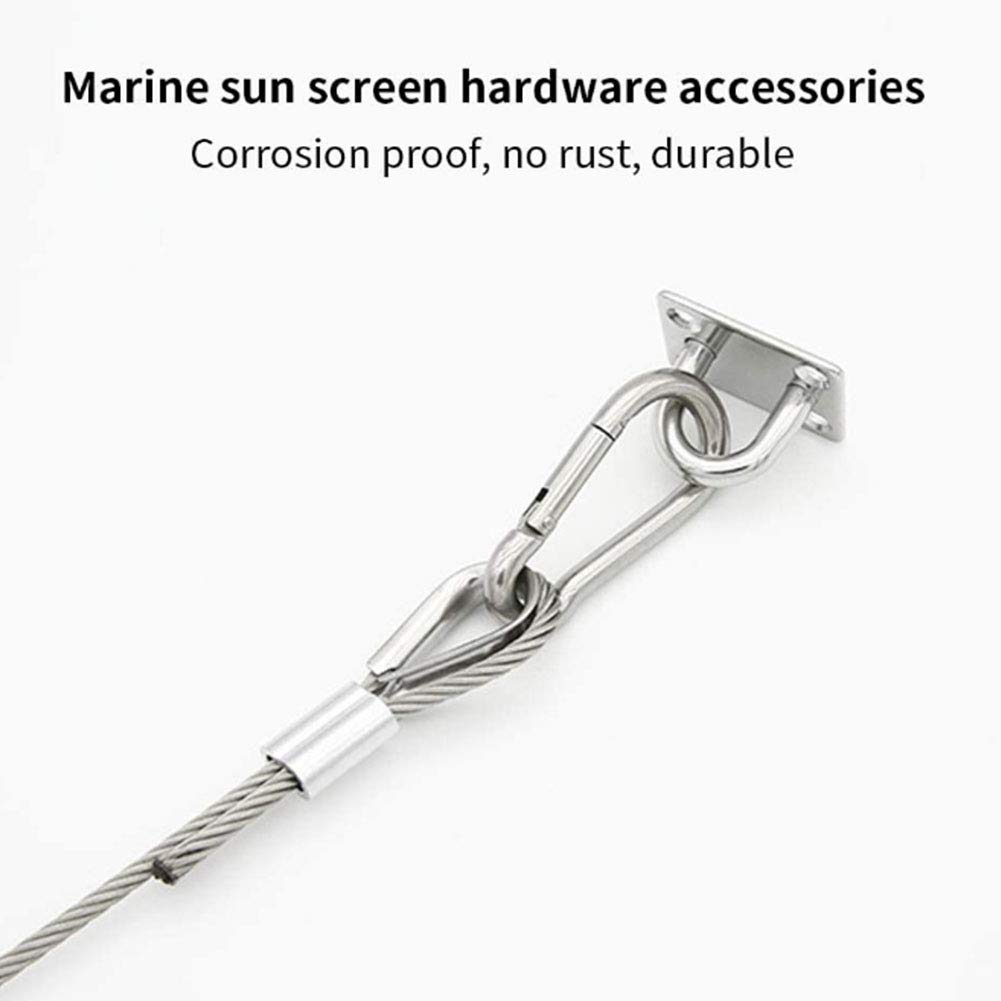 Juego de Accesorios para toldo M6, Acero Inoxidable 304 para Trabajo Pesado, Kit de fijación de Vela Parasol, Accesorios de Hardware para jardín, triángulo, Parasol Cuadrado (40 Piezas)