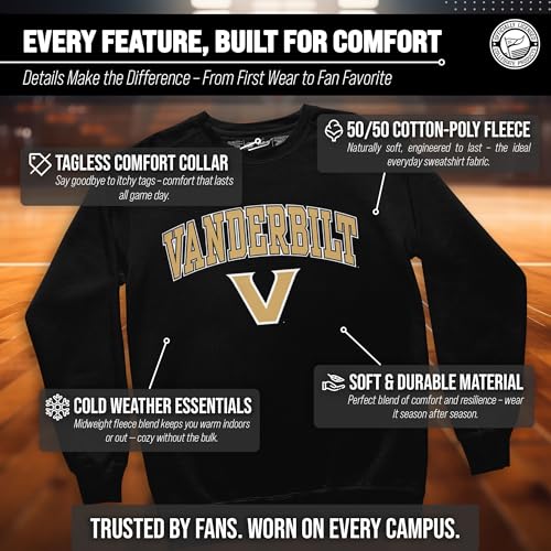 Image of NCAA College Sweatshirt Fleece Crewneck Pullover for Men and Women | Officially licensed NCAA college gameday crewneck pullover - 9 oz fleece lined sweatshirt with arch and logo design