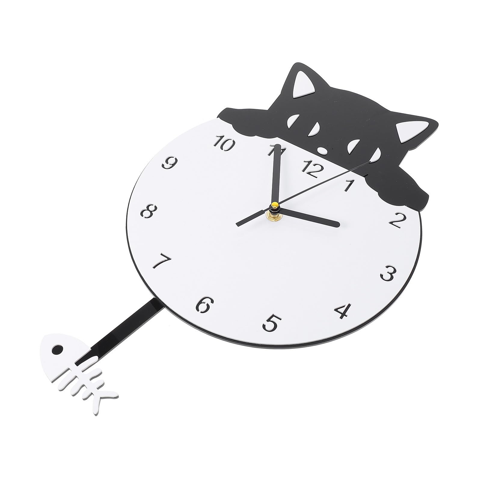 Horloge murale chaton silencieuse en acrylique pour décorer une chambre d'enfant avec douceur