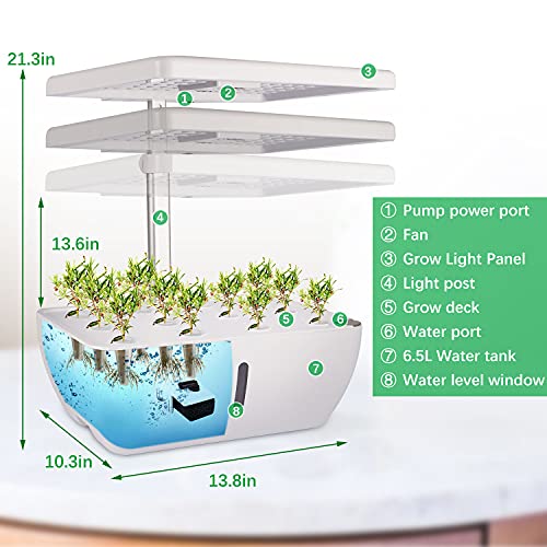 moistenland Hydroponics Growing System, Indoor Herb Garden Starter Kit