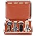 ONEISALL Watch Travel Case for Men Women Leatherette Portable Zippered Watch Display Box Organizer (8 Grids Brown)