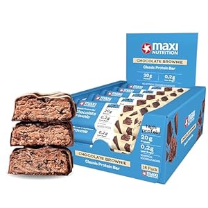 MaxiNutrition Classic Protein Bar Chocolate Brownie 16 x 40g – Protein Riegel mit 50% Eiweiß, 20g Protein pro Riegel, low sugar (0,2g), ohne Zuckerzusatz, ohne künstliche Aromen/Farbstoffe