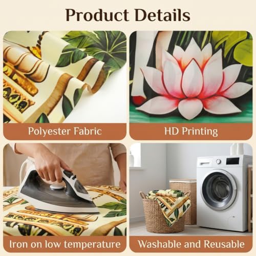 Image of HASTHIP Floral Backdrop Cloth Polyester Background with Traditional Print Colorful Arch Pattern Home Wall Hanging for Pooja Haldi Ceremony Festival Home Decoration