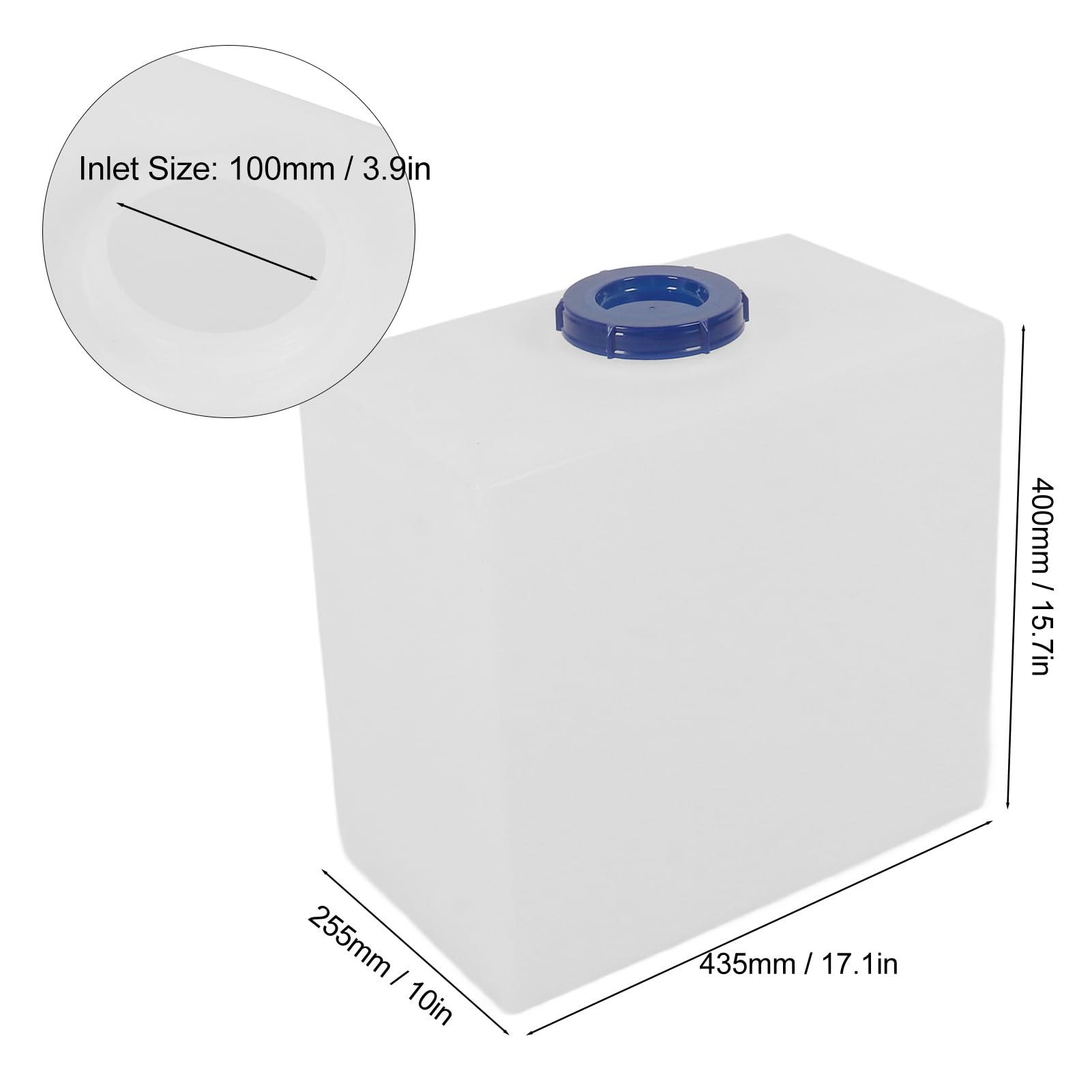 Akozon Serbatoio Acqua Dolce per Serbatoio Acqua Dolce per 10 Galloni Serbatoio Acqua Dolce per 17,1 X 15,7 X 10 Pollici Serbatoio Acqua Dolce in PE Resistente al