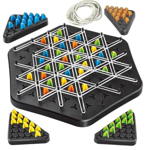 POPOYU Triangolo Scacchi Gioco Da Tavolo, Strategia Interattiva Desktop Gioco per Bambini Adulti Festa Famiglia 2-4 Giocatori