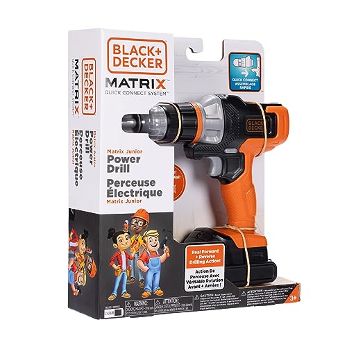 JAKKS Pacific Black+Decker Matrix Jr. Power Drill Kids Tools Play Toy with Forward & Reverse Drilling Action - image 2