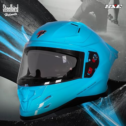 Image of Steelbird SBH-61 SXE Pinlock ISI and Dot Certified Full Face Helmet for Men and Women with Inner Silver Sunshield