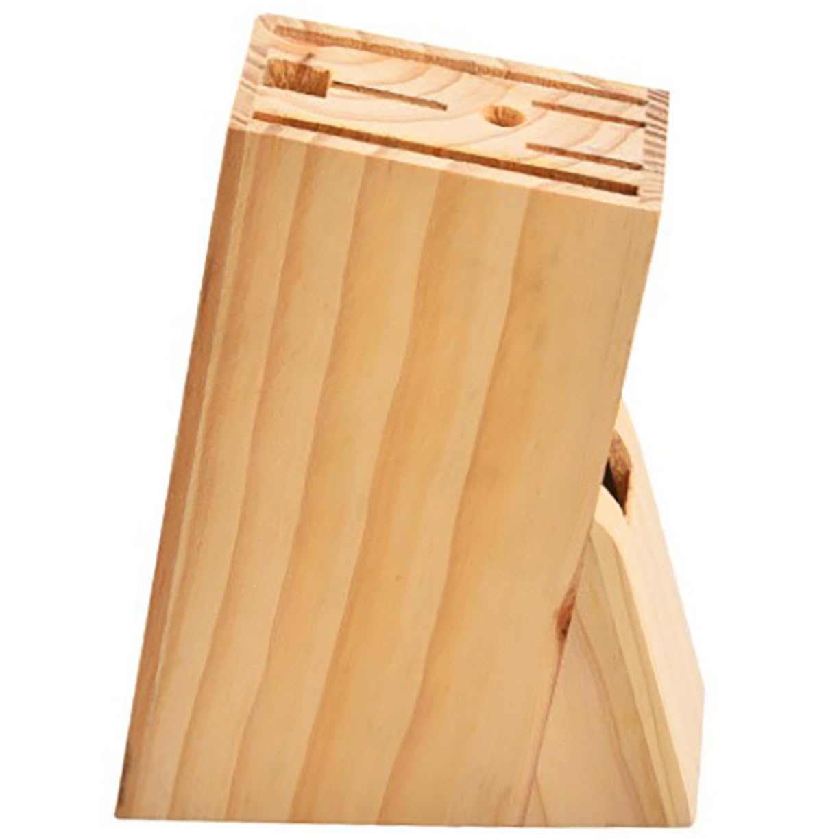 OFFSCH Oak Cutlery Block Knife Storage Rack Multi-functional Kitchen Stand Holder