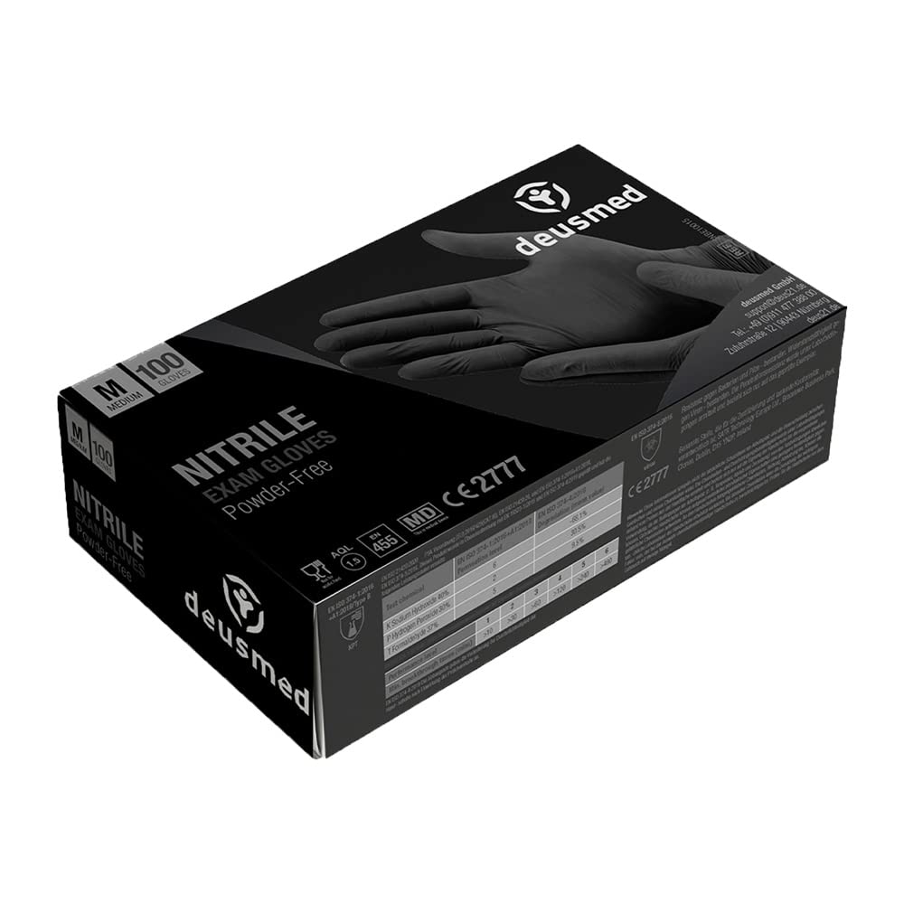 Einweghandschuhe schwarz, Nitrilhandschuhe L, Einmalhandschuhe mit 1000 Stück / 10 Boxen, Handschuhe Einweg, puderfrei, latexfreie Gummihandschuhe, Nitril Handschuhe in S, M, L, XL verfügbar