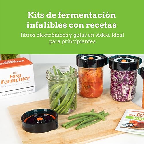 Nourished Essentials Fermentation Kit - 3 Fermentation Lids, 3 Glass Fermentation Weights, Pump - Pickle Making Starter Kit - Fermentation Set for Fermenting Sauerkraut, Kimchi, Pickles, Vegetable by Nourished Essentials - Used condition - Image 4