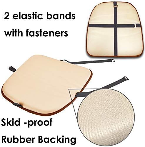 Big Hippo Dining Chair Cushions & Kitchen Chair Cushions Memory Foam Seat Pad with Lumbar Support Pillow - Thickened Non-Slip Rubber Back, Elastic Bands for Home/Office/Outdoor Seats (Brown-Set of 1) - Thumbnail 5