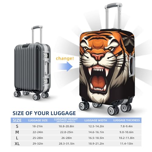 Luggage Cover Elastic Washable Suitcase Protector Big mouth tiger Suitcase Covers for Luggage 18-32 Inch Portable Travel Luggage Covers Sleeve Dust-proof Anti-Scratch Baggage Covers2