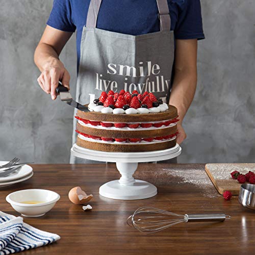 Mygift 10-Inch Round Pedestal Cake Stand - Cupcake Dessert Display Platter, White #TOP2