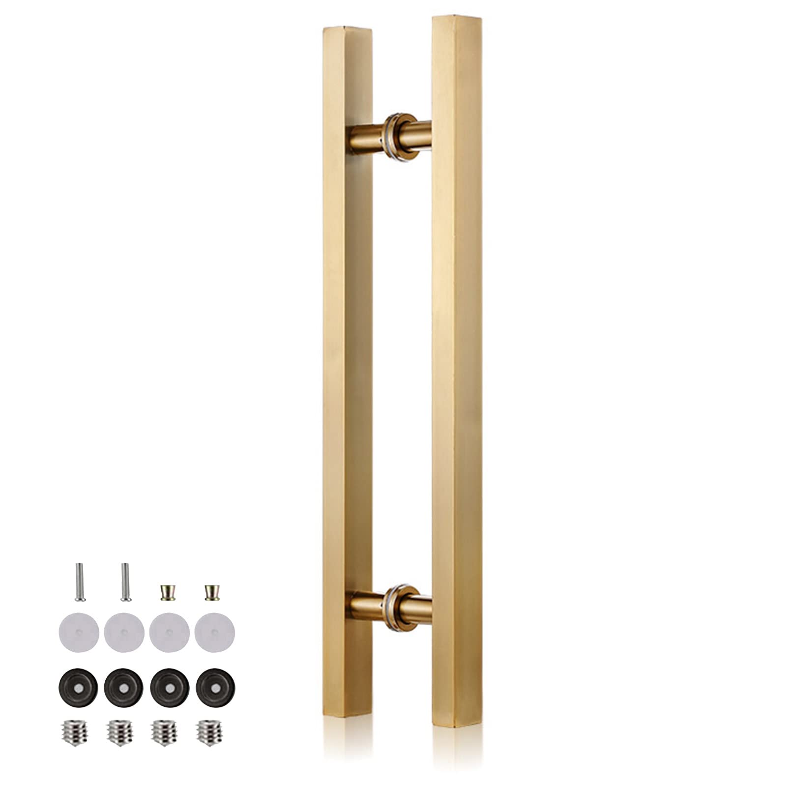 DFGHNBVC Heavy Duty Stainless Steel Sliding Barn Door Pull Handle With Installation Tools - Front Entry Push Handle For Wood Glass Doors, Commercial Grade Design,Gold-120Cm/47In