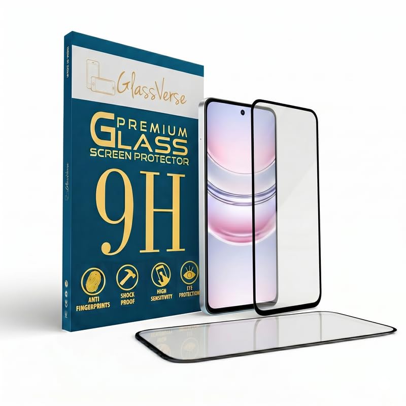 Image of GlassVerse Toughened Oleophobic Tempered Glass For Realme C75 5G (Pack Of 2) with Free Installation Kit Full screen Coverage - 6.67 inch