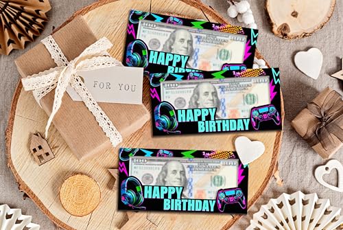 Wooden Birthday Money Holder, Happy Birthday Gifts For Friends Boys, Game Cash Holder Holiday Party Supplies -064