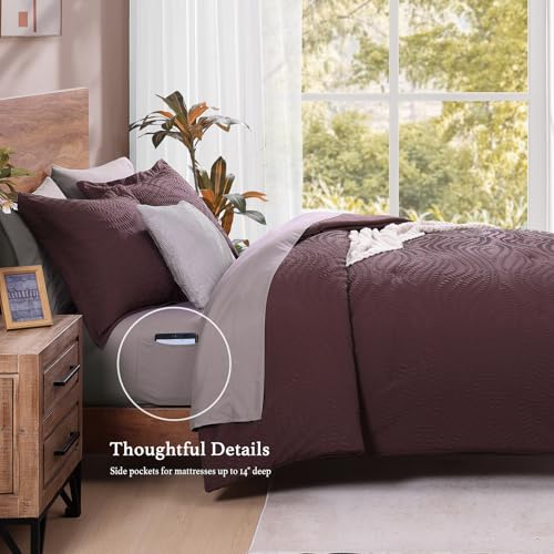 Geniospin Twin Comforter Set 5pc Purple - Save Big - Image 4