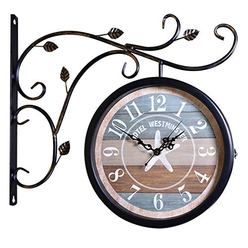 Horloge murale double face ambiance authentique maison de campagne