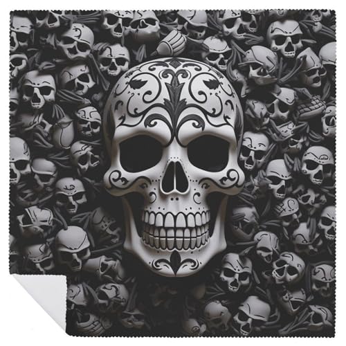 Servilletas de Tela Calaveras Blanco y Negro 6 PCS miniatura 6