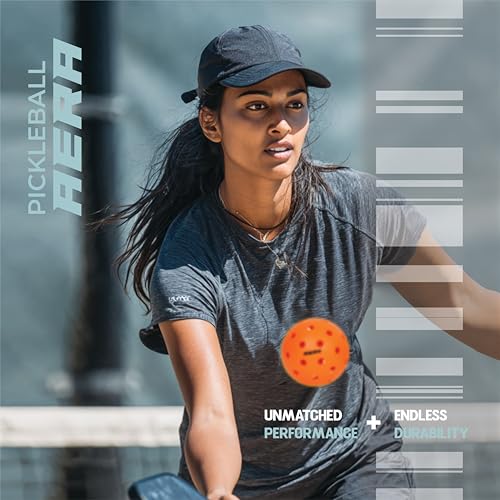 Image of Tanso Aera Pickleball Balls for Outdoor Tournament Play (Pack of 4 pickleballs, 40 Precise Holes, Active Bounce, Durable with Less Abrasion, Orange Colour Pickleball Balls)