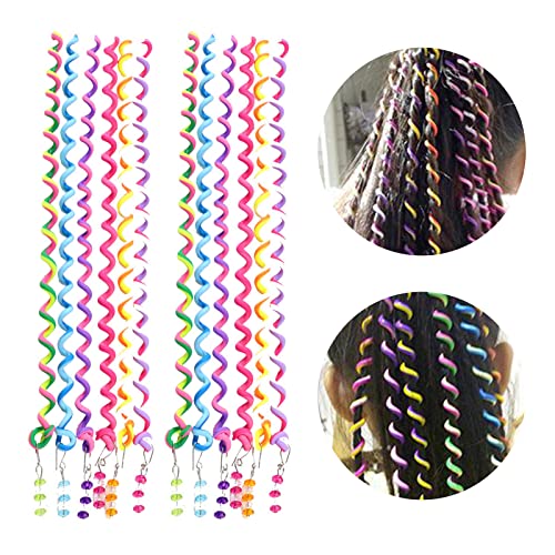 TSHAOUN 12 Pièce Bandeau de Cheveux Accessoires Tressé, Fille coiffure de fête multicolore, Spirale Cheveux Bandeau de Cheveux Accessoire Tressé Hair Styling Twister pour Enfant femme Cover