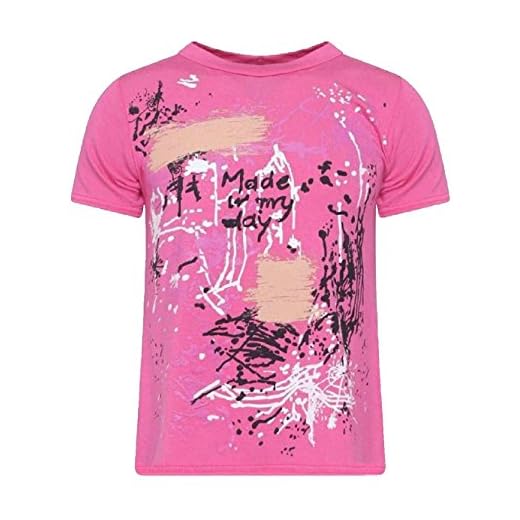 DIGITAL SPOT Kids Made My Day tryckt kortärmad t-shirt barn rund hals retro topp t-tröjor 7-13 år