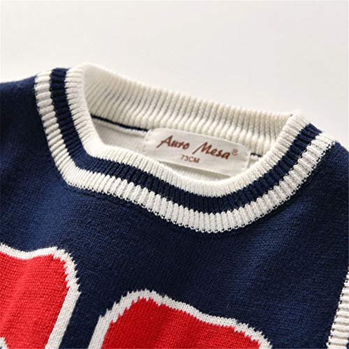 Kids Boys Knit O-Neck Sports 23 Sweater Vests Cotton Fit Casual Pullover Navy3