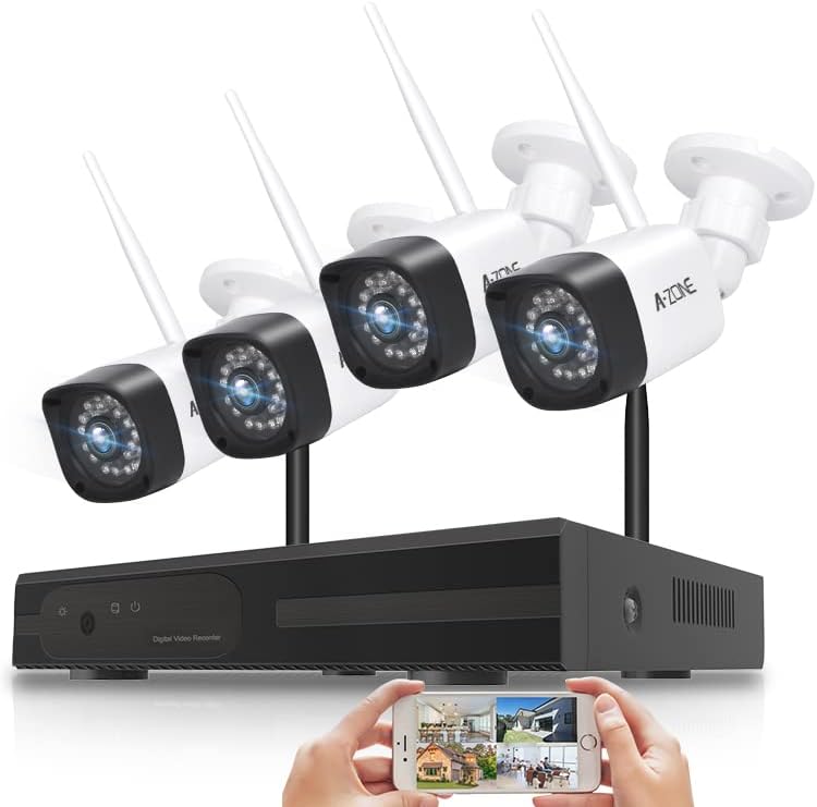 美品 A-ZONE 300万画素 防犯カメラ AZ-SW3B4840-1T NVR レコーダー