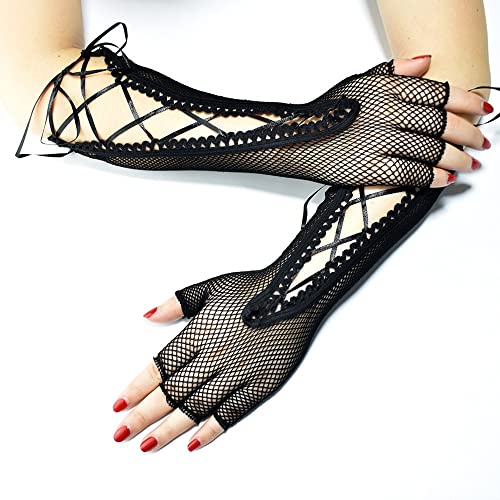 Feminine Long Mesh Fishing Finger Gloves Wedding Gloves Evening Dress Party Gloves