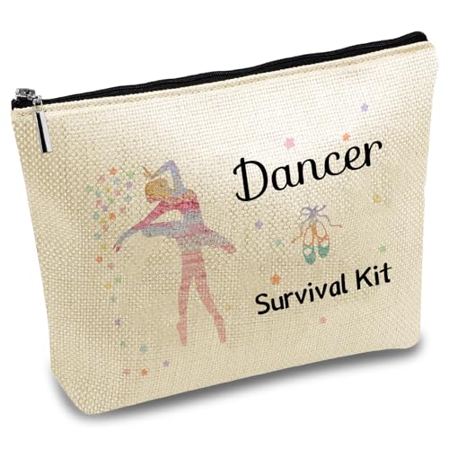 Borsa il trucco ballerina donna borsa viaggio cosmetici borsa cerniera ballerina danza classica custodia multiuso attrezzi borsa articoli toeletta borsa riporre gli oggetti 25x18cm