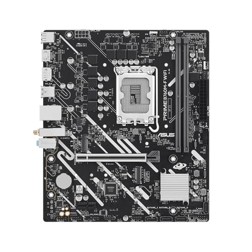 ASUS Prime B760M-F WiFi Intel B760 LGA 1700 Micro ATX Placa Base (PCIe 5.0, Dos Ranuras PCIe 4.0 M.2, DDR5, WiFi 6, Realtek 1 GB Ethernet, DisplayPort, HDMI, SATA 6 Gbps, Puertos Frontales USB 5 Gbps