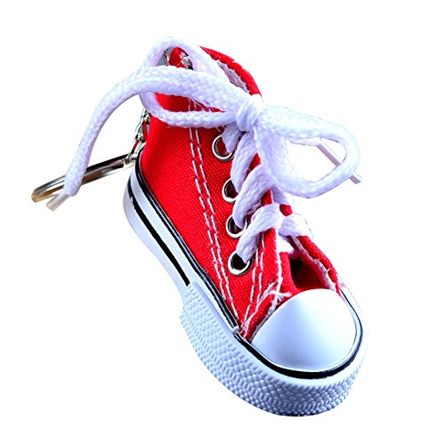 Preisvergleich Produktbild Hacoly Segeltuchschuhe Schlüsselring Anhänger Plastik Schlüsselbund taschenanhänger Dekofigur Schlüsselanhänger Mode Schlüsselringen Persönlichkeit Keychain Metall Schlüsselhalter - Rot