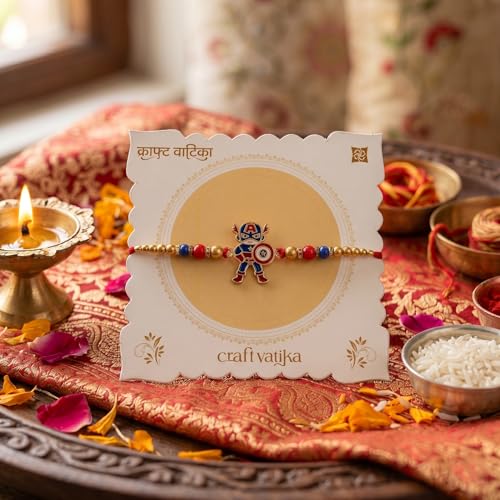 Image of CraftVatika Rakhi for Kids Brother, Cartoon Rakhi Set of 1 for Brother Boys Kids, Cute Designer rakhis for Children Toddlers, Rakshabandhan Combo with Wishes Card Tilakk, Rakhies for Little Brother
