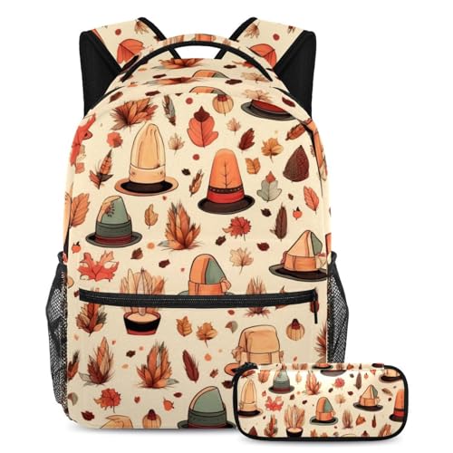Sac à dos Thanksgiving avec trousse à crayons assortie, le cadeau utile pour étudiants et ados