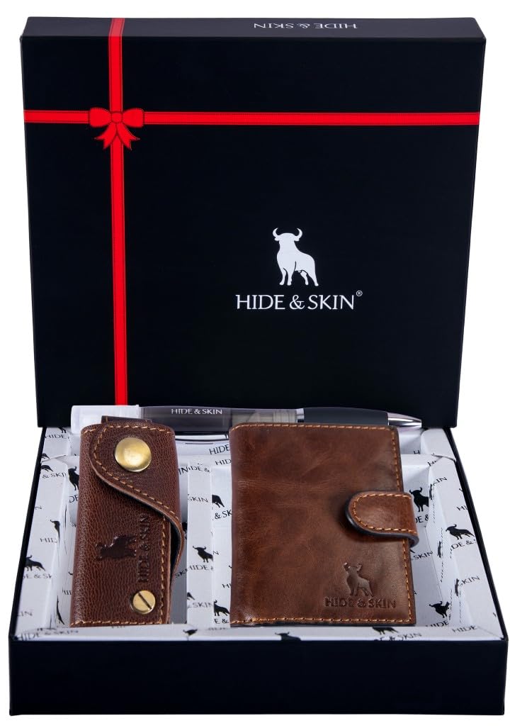HIDE & SKIN :- Italian Brown Genuine Leather Unisex RFID Blocking Card Holder