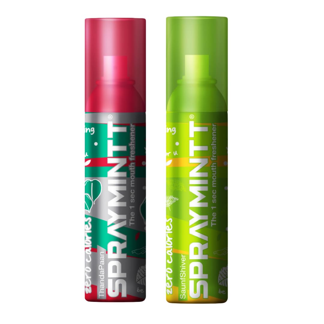 Spraymintt Mouth Freshener | 175+ sprays of instant long lasting with Zero Calories Freshness | Thandapaan flavour + Saunfshiver flavour | 15g - Combo of 2 (B0CTKLD7WR) Amazon Price History, Amazon Price Tracker