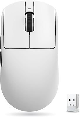ATK VXE Dragonfly R1 SE+ Wireless Gaming Mouse, PAW3395 SE Sensor, DPI up to 18,000, 55g Lightweight, 70 Hr Battery Life, Tri-Mode 2.4G/Bluetooth/Wired - White