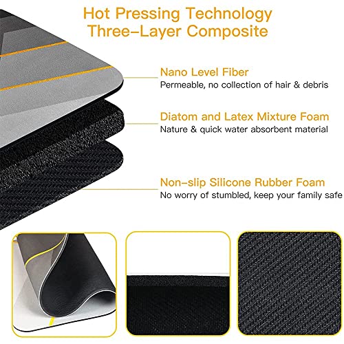 Image of SKVM Memory Foam Water Absorbent Rectangular Shape Mat for Bathroom Kitchen Floor Door Entrance Anti Slip Foot Skid Shower mat (Design 1)