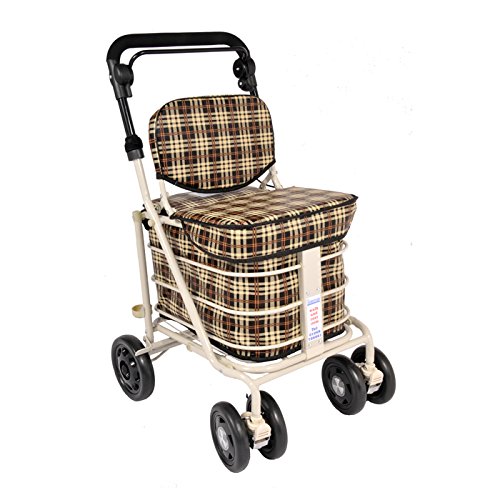 Walk And Rest Brown Tartan The Backrest Seat Shopper Trolley (Brown Tartan)