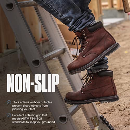 Ever Boots "Tank Men's Soft Toe Oil Full Grain Leather Work Boots Construction Rubber Sole (10.5 D(M), Darkbrown) #TOP3