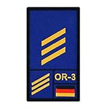 Café Viereck ® Hauptgefreiter Marine Bundeswehr Rank Patch mit Dienstgrad - Gestickt mit Klett – 9,8 cm x 5,6 cm (blau)