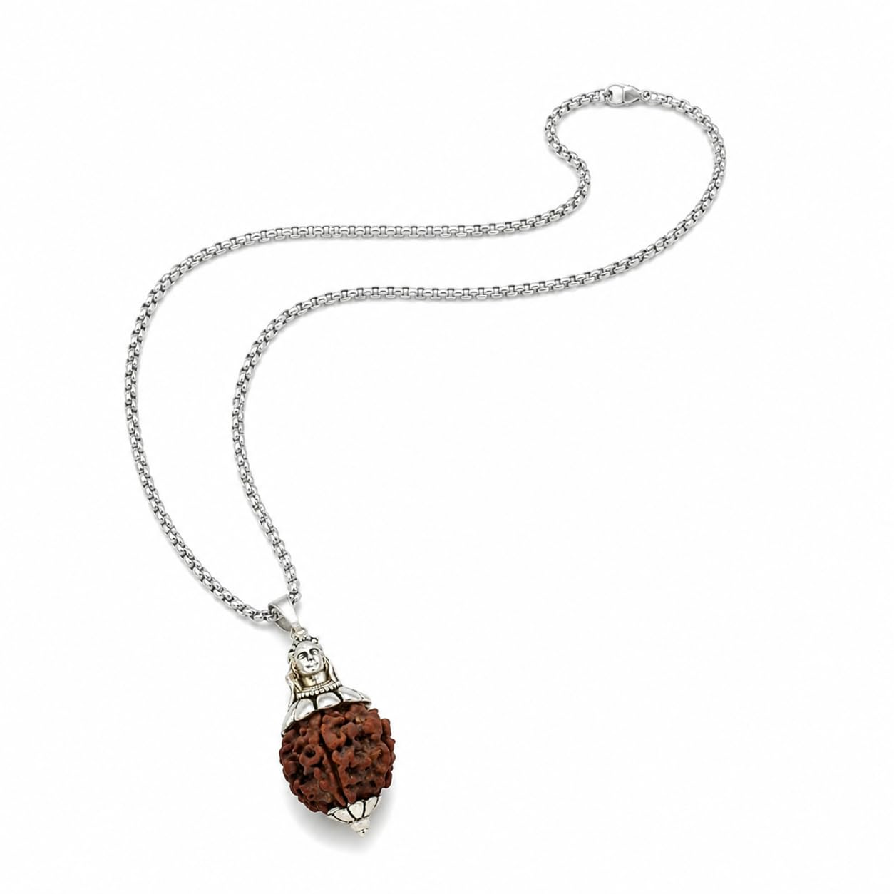 Nepal Origin Adiyogi 7 Mukhi Rudraksha Pendant | Original 21mm Bead | Wealth & Peace | Unisex Gift-image-7
