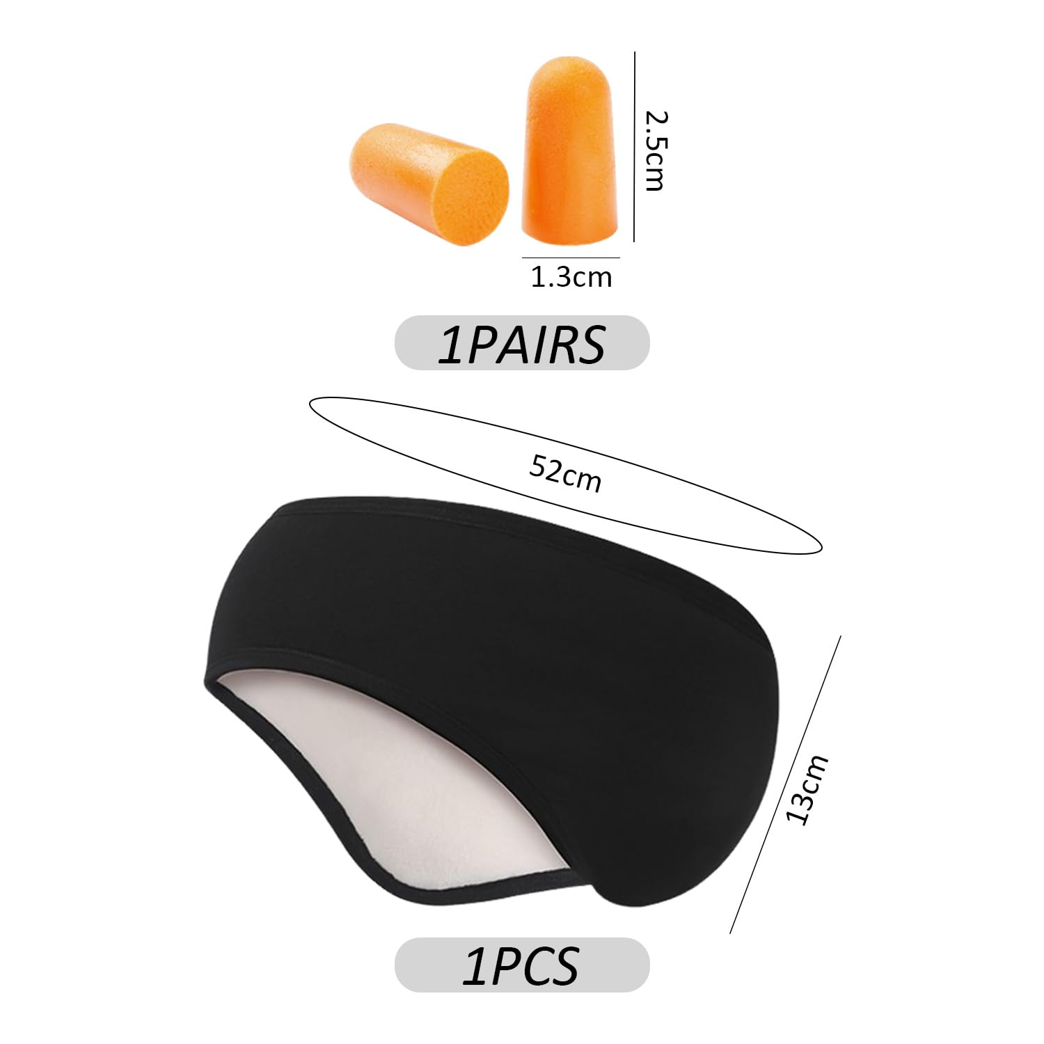 1 Pezzo Di Cuffie Antirumore Resistenti Al Freddo E 1 Paio Di Tappi Per Le Orecchie, Cuffie Antirumore, Cuffie Termiche, Cuffie Sportive, Cuffie Per Dormire