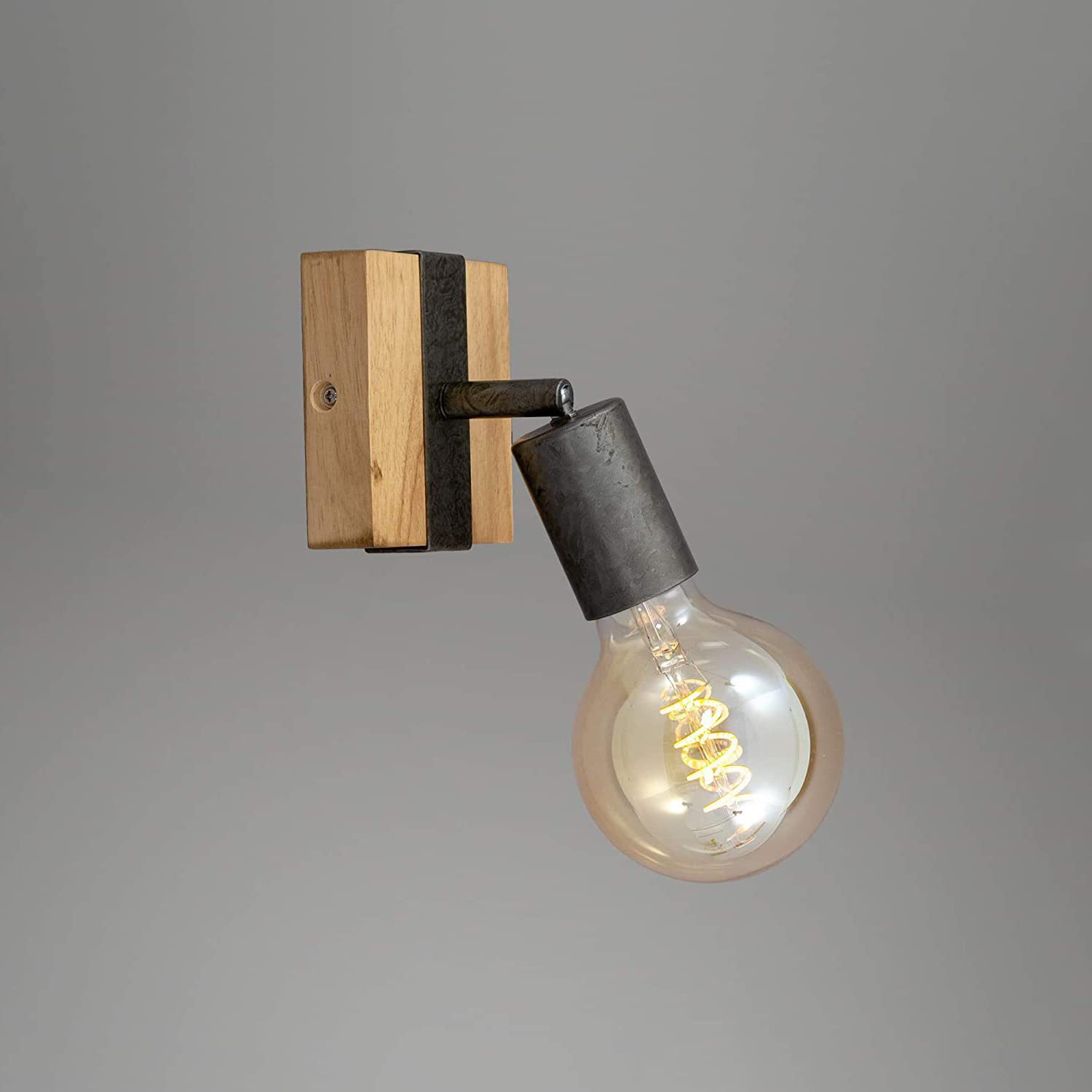 Lampara de pared de madera para salon comedor y pasillos de estilo rustico de granja 6