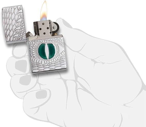 Zippo Armor Dragon's Eye Pocket Lighter, High Polish Chrome