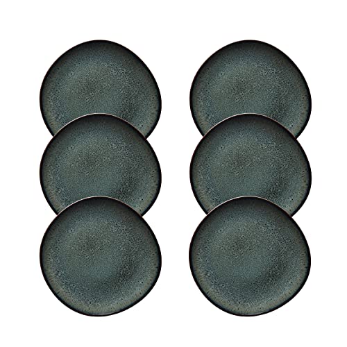 Villeroy & Boch like. by Lave gris 6x Frühstücksteller, 23cm, Steingut, grau