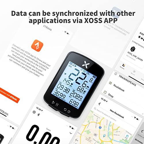 Xoss G+ Gps Bike Computer With Mount, Bluetooth Wireless Cycling Speedometer, Multifunctional Ant+ Bicycle Odometer With Auto Backlight And Ipx7 Waterproof Mtb Tracker (4 In 1) #TOP4