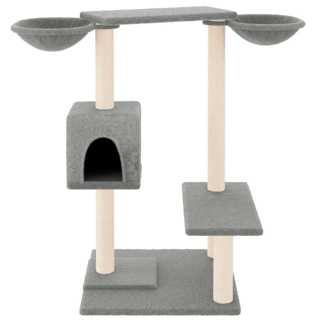Rascador para Gatos con Postes Gris Claro 82 cm, CIADAZ Rascador Gato, Arbol Rascador para Gatos, Gatos Accesorios, Torre Gatos, Arranhador para Gatos, Casa para Gatos